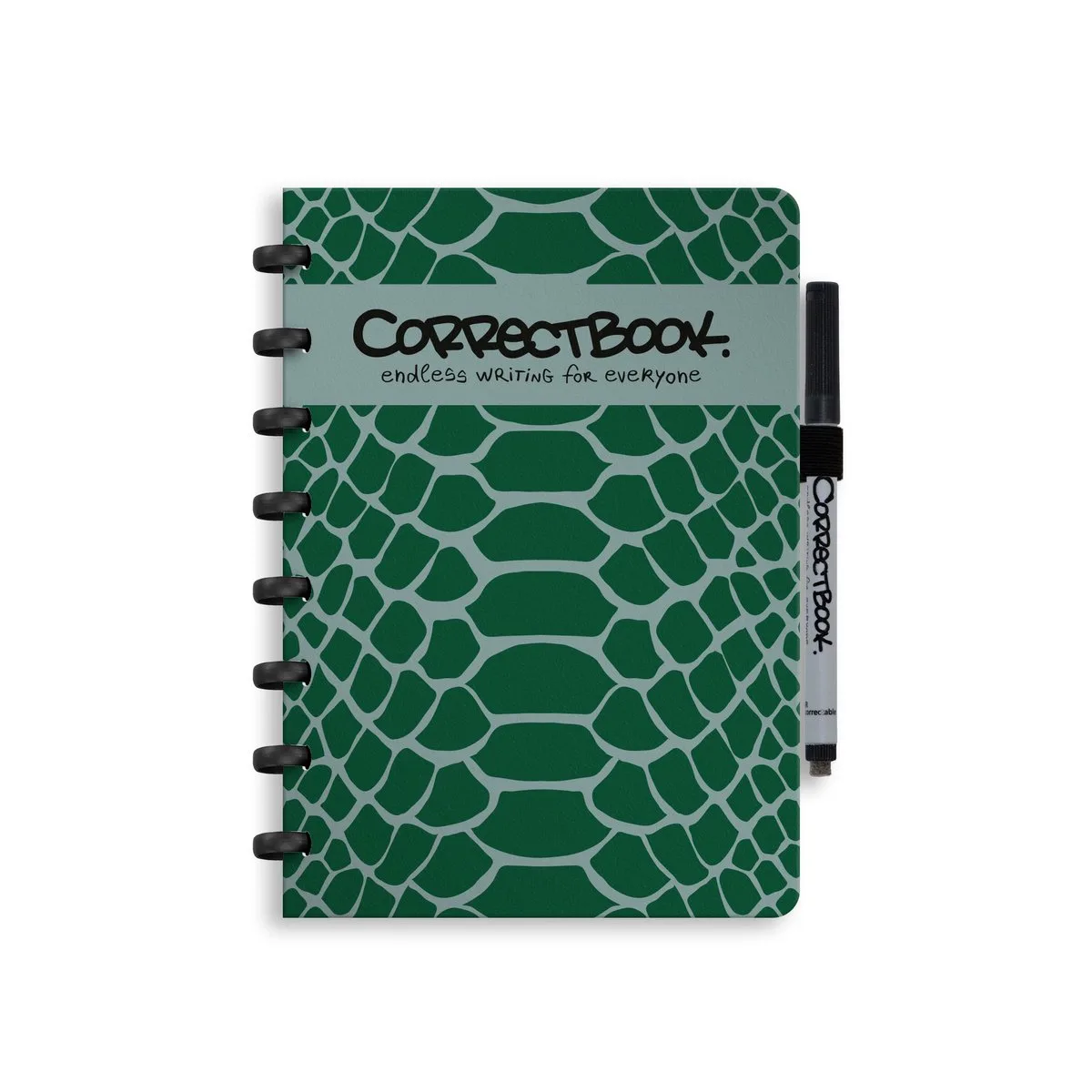 A5 Uitwisbaar Notitieboek – Blanco – Herbruikbaar schrift – Inclusief pen & wisdoekje – Aanvulbaar met extra pagina’s van Correctbook in Wise Snake – productfoto