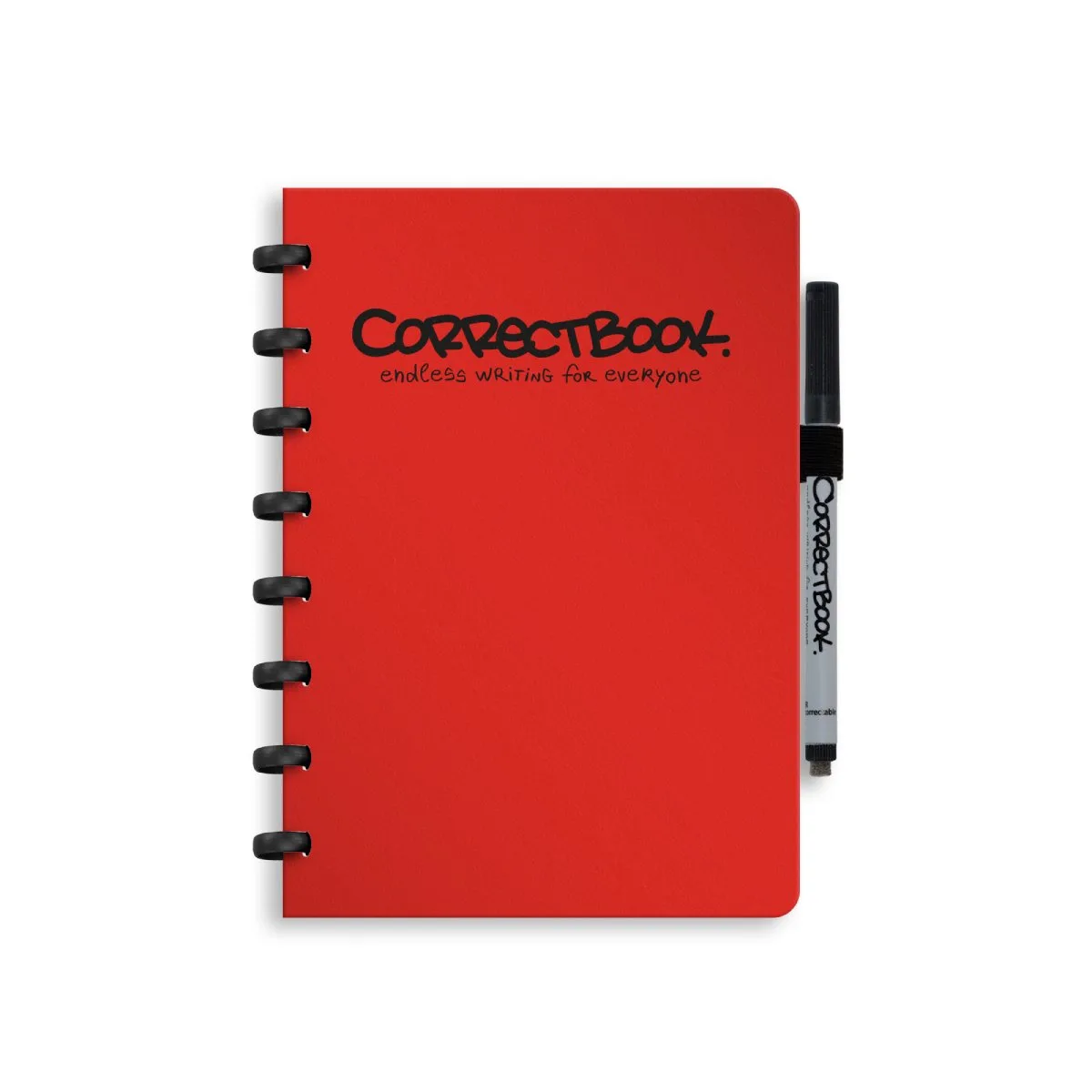 A5 Uitwisbaar Notitieboek – Herbruikbaar schrift – Gelinieerd – Inclusief pen & wisdoekje – Aanvulbaar met extra pagina’s de Correctbook en Horizon Red – photo produit