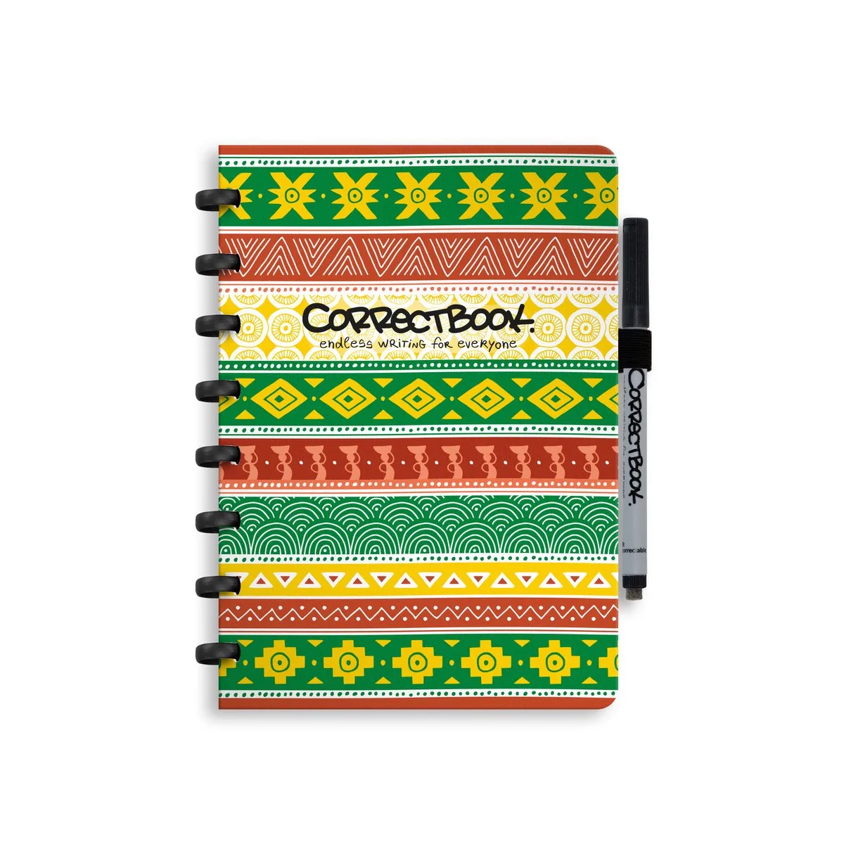 A5 Uitwisbaar Notitieboek – Herbruikbaar schrift – Gelinieerd – Inclusief pen & wisdoekje – Aanvulbaar met extra pagina’s van Correctbook in Goes Africa – productfoto