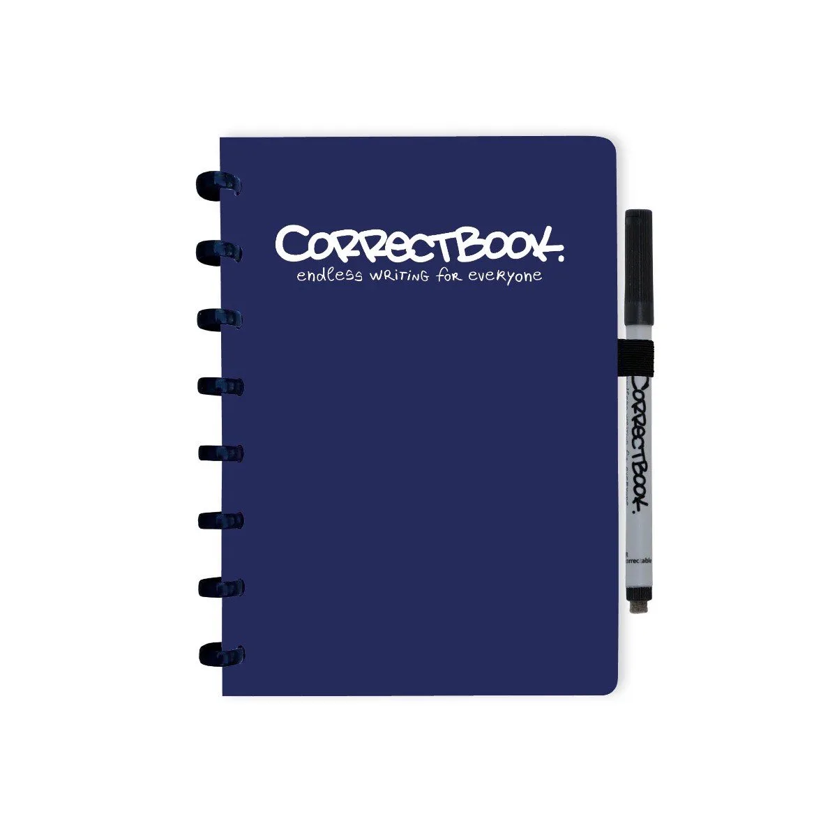 A5 Uitwisbaar Notitieboek – Herbruikbaar schrift – Gelinieerd – Inclusief pen & wisdoekje – Aanvulbaar met extra pagina’s de Correctbook en Midnight Blue – photo produit