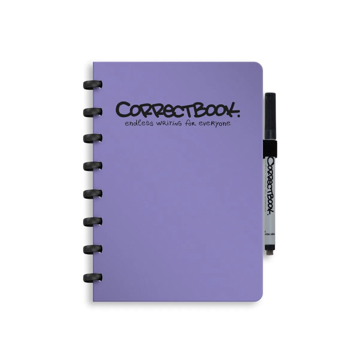 A5 Uitwisbaar Notitieboek – Herbruikbaar schrift – Gelinieerd – Inclusief pen & wisdoekje – Aanvulbaar met extra pagina’s de Correctbook en Petunia Purple – photo produit