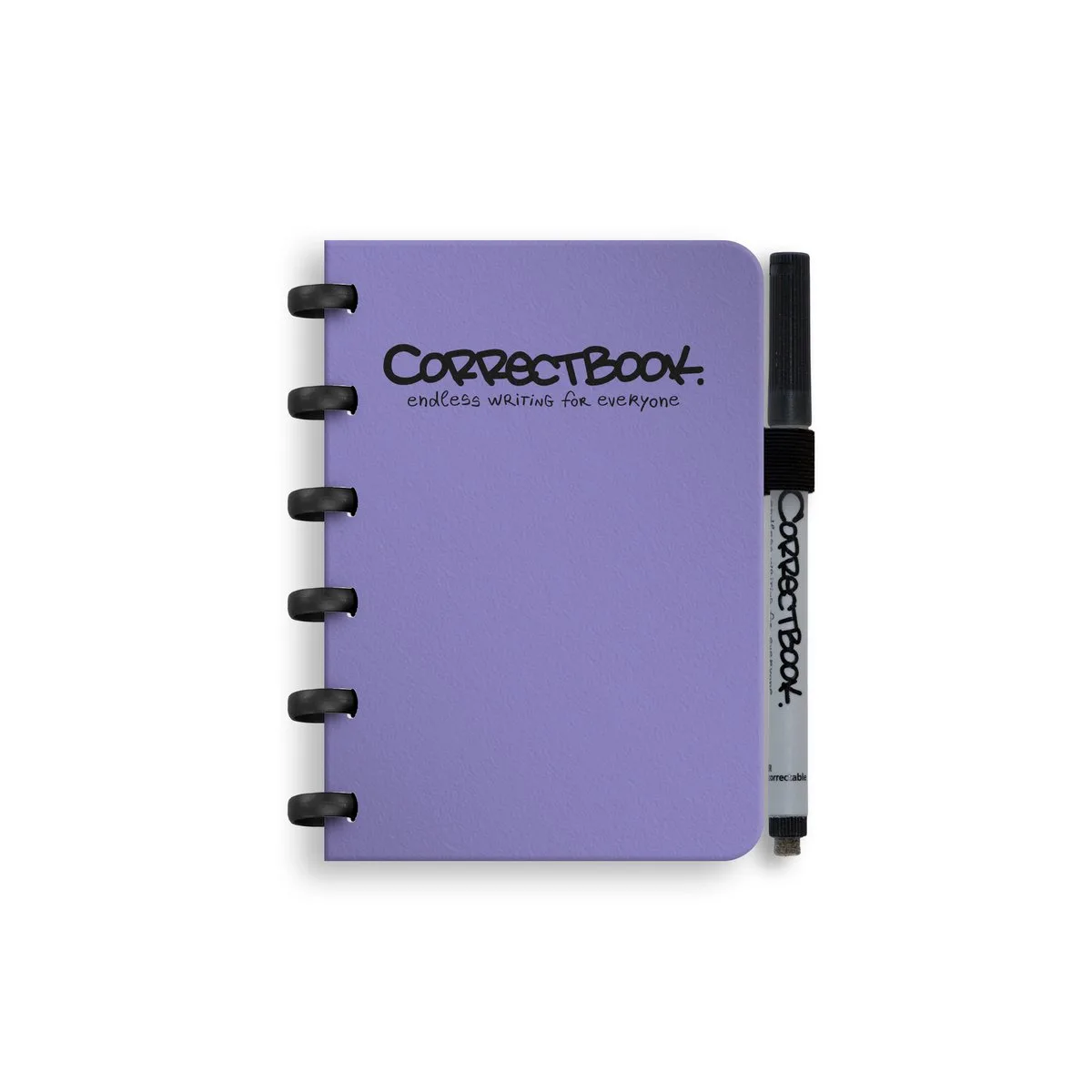 A6 Uitwisbaar Notitieboek – Gelinieerd – Herbruikbaar schrift – Inclusief pen & wisdoekje – Aanvulbaar met extra pagina’s de Correctbook en Petunia Purple – photo produit