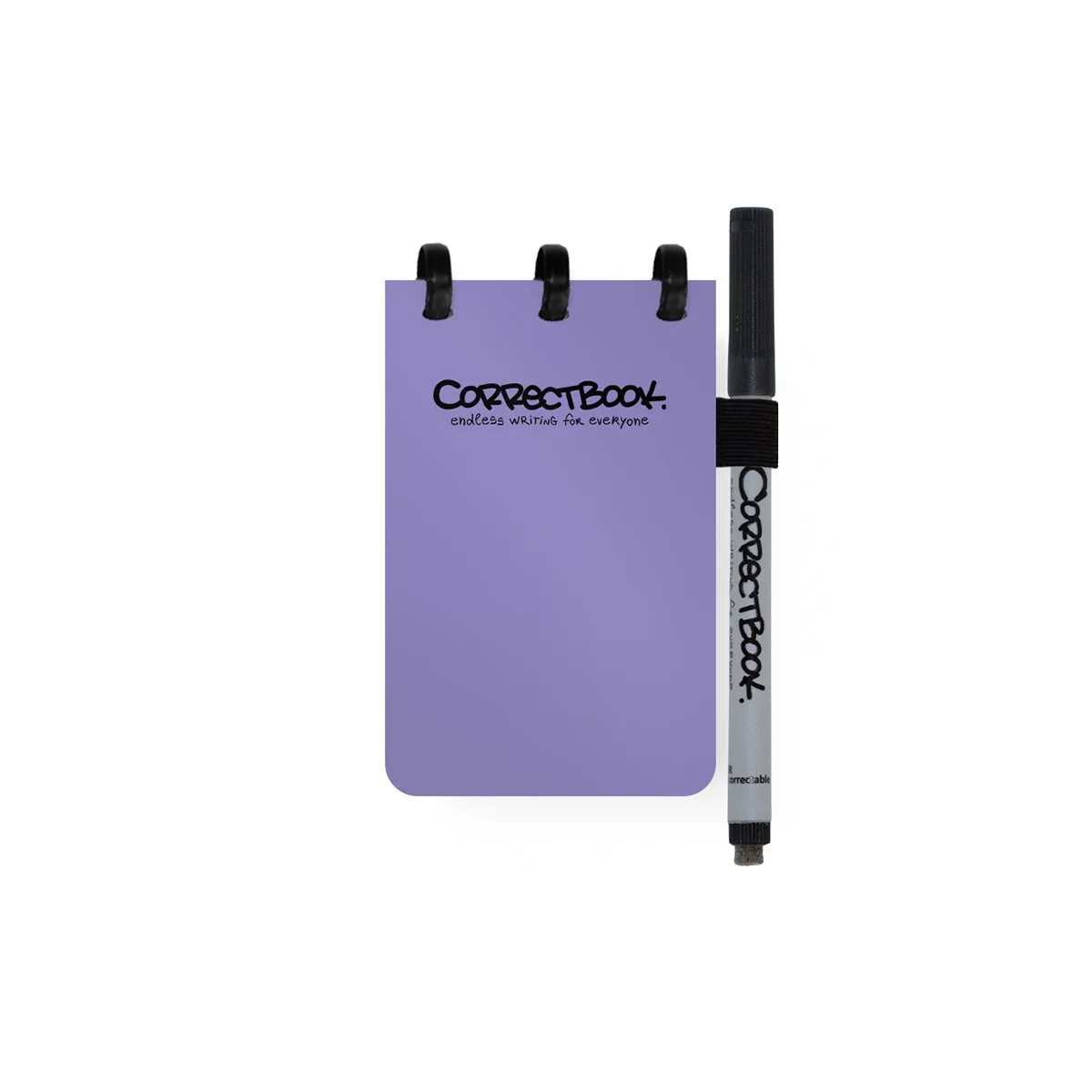 A7 Uitwisbaar Notitieboek – Mix (lijntjes/blanco) – Herbruikbaar schrift – Inclusief pen & wisdoekje – Pocketformaat de Correctbook en Petunia Purple – photo produit