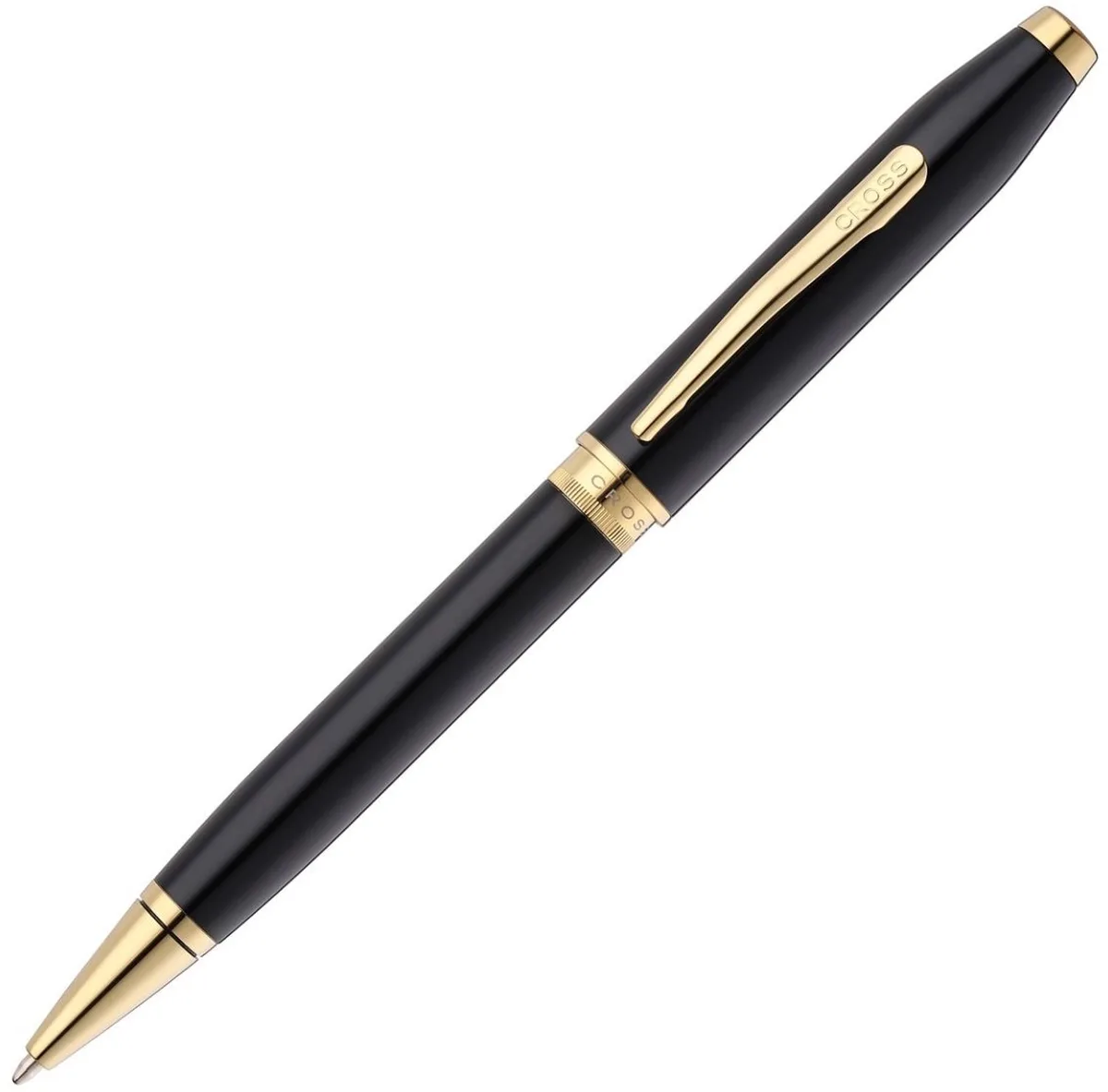 Foundry Glossy PVD Goud Balpen fra Cross i Sort – produktbillede