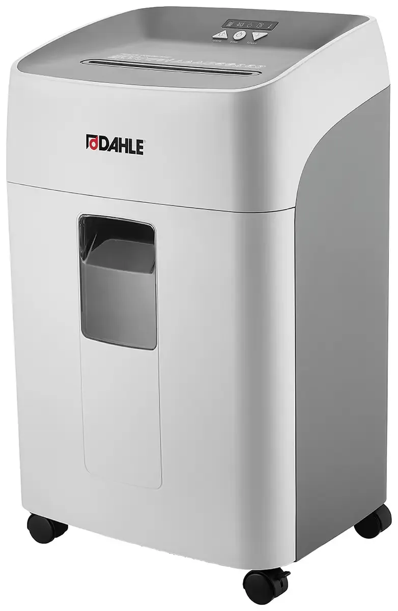 Dahle 404P DESKSIDE, P-4 Aktenvernichter 21 Blatt Partikelschnitt 4 x 35 mm P-4 40 l Vernichtet auch CDs, DVDs, Büroklammern, Kreditkarte van Dahle – productfoto