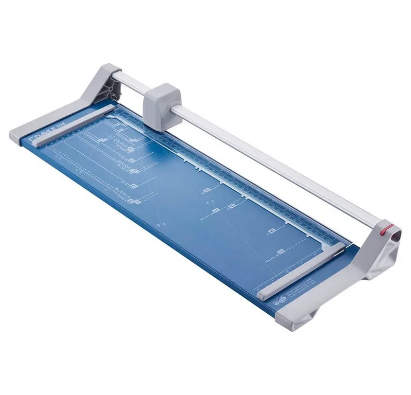 Rollenschneidemaschine 1 Rollenschneider 508 (3. Generation) - max. 6 Blatt, Einfacher Messerkopf-Wechsel de Dahle en Bleu, Gris – photo produit