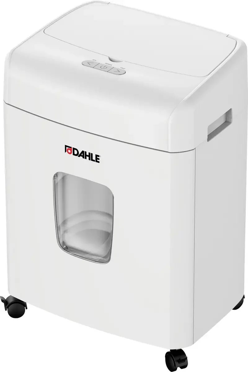 ShredMATIC 90 Aktenvernichter 90 Blatt Partikelschnitt 4 x 12 mm P-4 23 l Vernichtet auch Heftklammern, Kreditkarten, Büroklammern van Dahle – productfoto