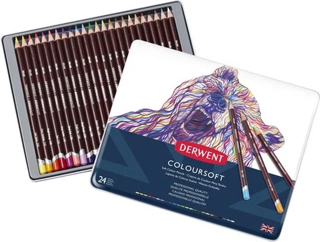 Coloursoft Kleurotloden in Blik - Set van 24 Lichtechte Potloden