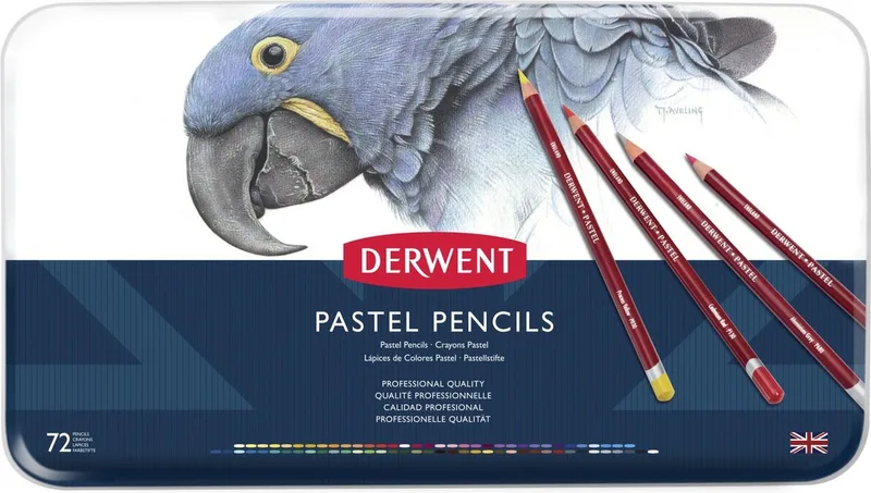 Pastel Potloden - Assortiment in blik - 4mm - 72 stuks van Derwent in Meerkleurig – productfoto