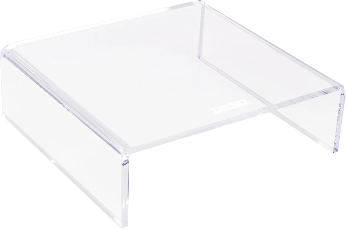 Monitorstandaard Acryl - Hoogte 70 mm - Rubberen voeten - Dutch Design - Monitorverhoger van Desq in Hoogwaardig, Helder en stijlvol 6 mm acryl – productfoto