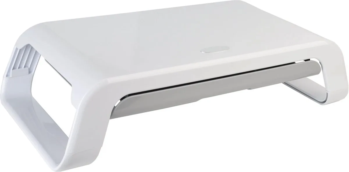 Monitorverhoger | 2 Hoogte Standen | Lade | Hoogglans van Desq in Wit – productfoto
