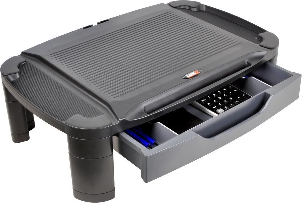 Monitorverhoger | Tablet Houder | 3 Hoogte Standen | Opberglade | Xlarge de Desq en Noir – photo produit
