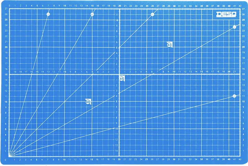 Professionele Snijmat - 30 x 45 cm - Dubbelzijdig bedrukt - 5 laags - A3 - Zelfherstellend van Desq in Blauw – productfoto