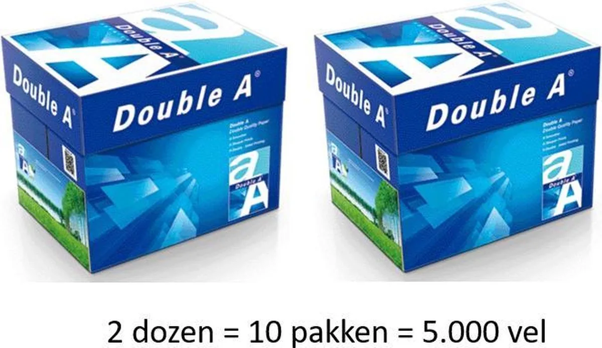 Kopieerpapier Double A Everyday - A4 70gr - FSC - hagelwit - 10 x 500 vel (2 dozen) by Double A in White – product photo