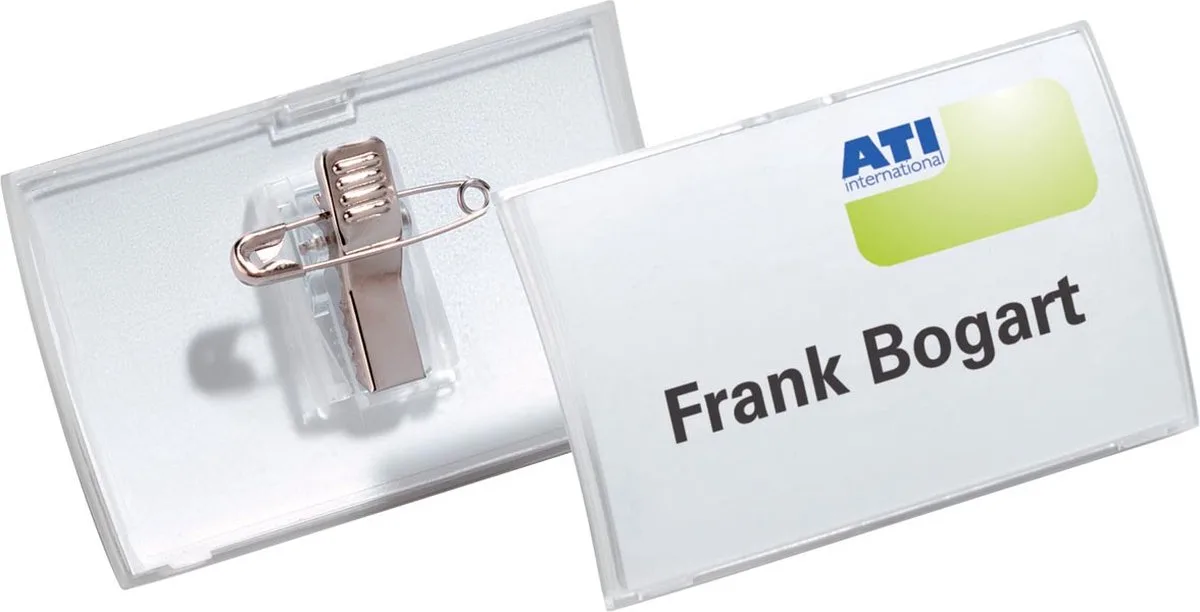 badge met combiclip Click Fold, ft 40 x 75 mm, doos van 25 stuks 6 stuks från Durable i Transparent – produktbild