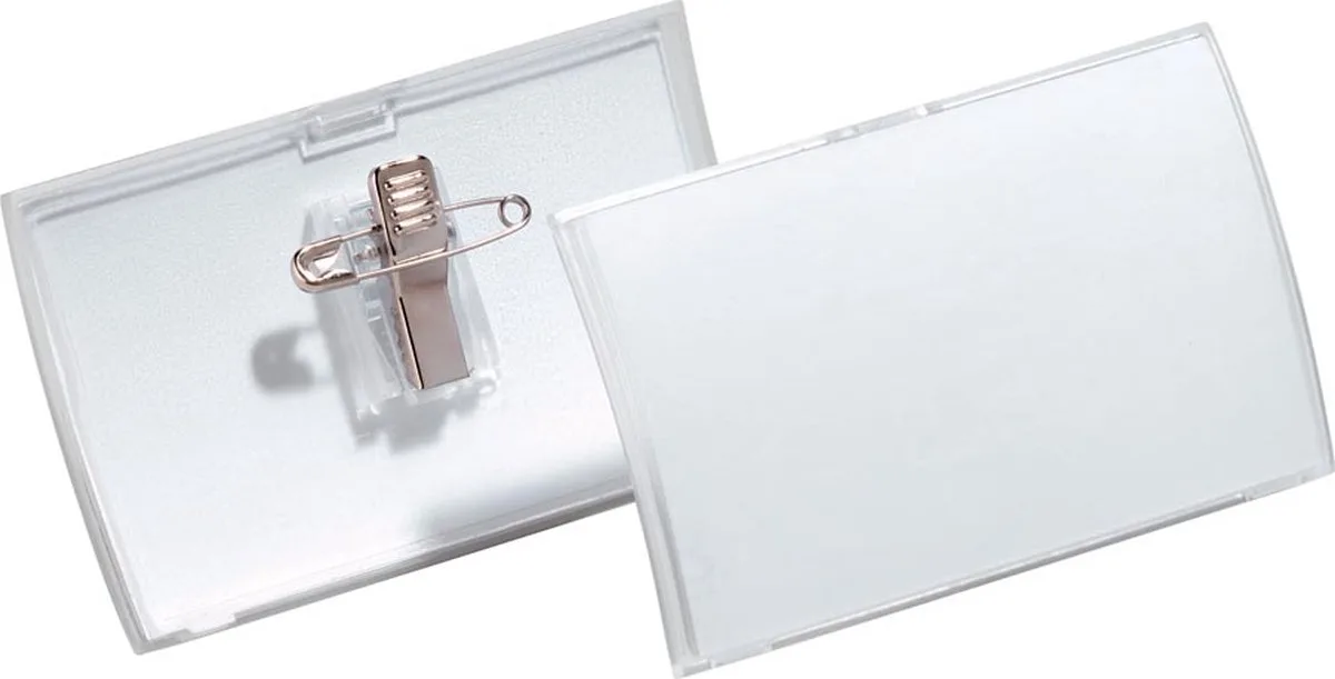 badge met combiclip Click Fold ft 54 x 90 mm 6 stuks från Durable i Transparent – produktbild