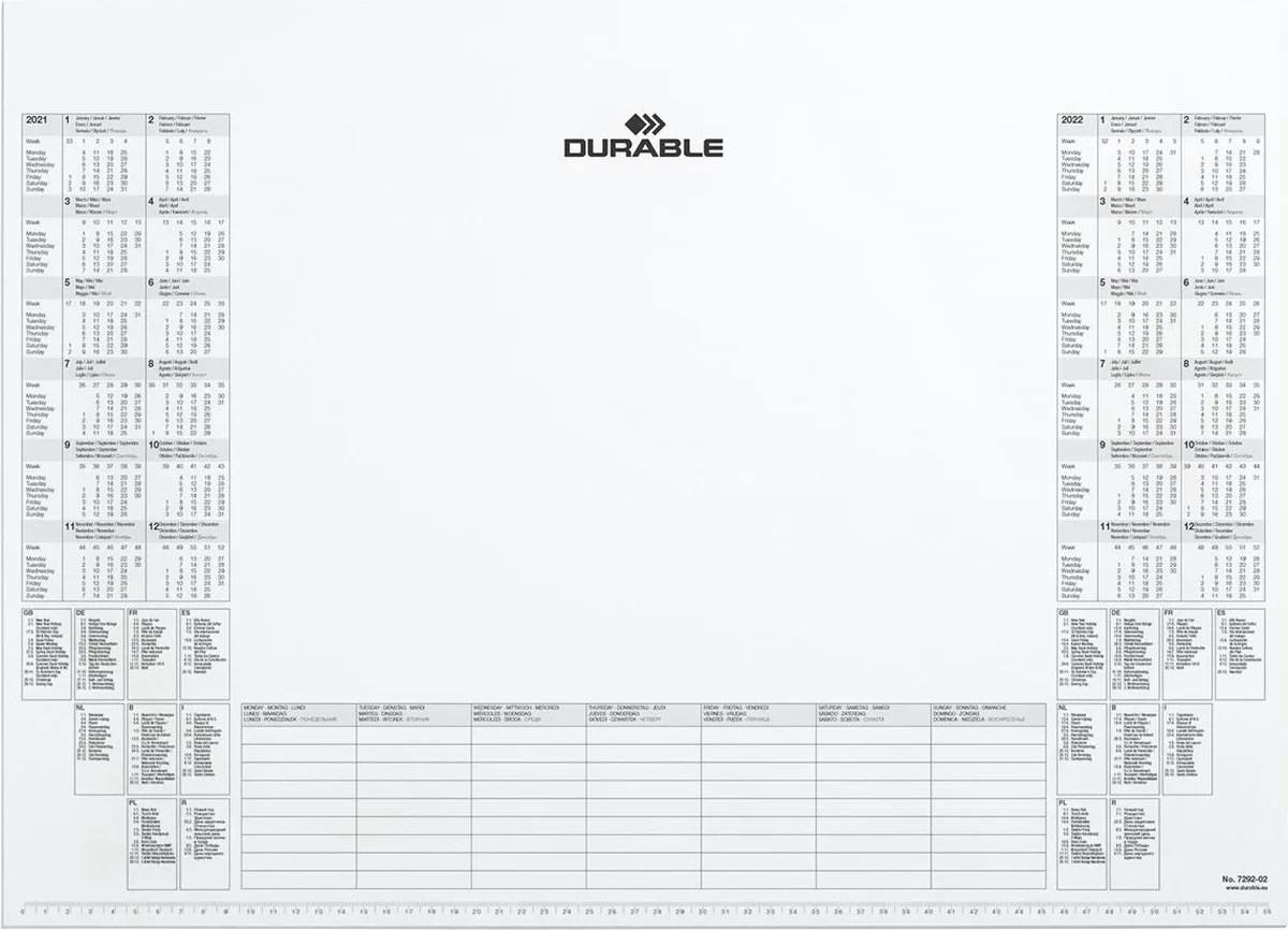 Durable 7292-02 kalender Tafel fra Durable i Hvid – produktbillede