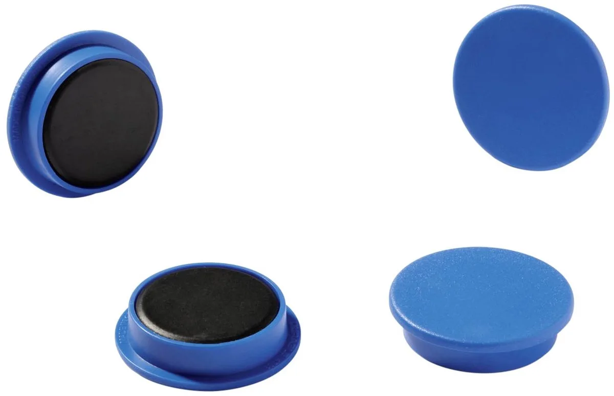 Duurzame magneten (15 mm, 75 stuks) blauw, 8 stuks, voor prikborden, koelkasten, etc., 470106 fra Durable – produktbillede