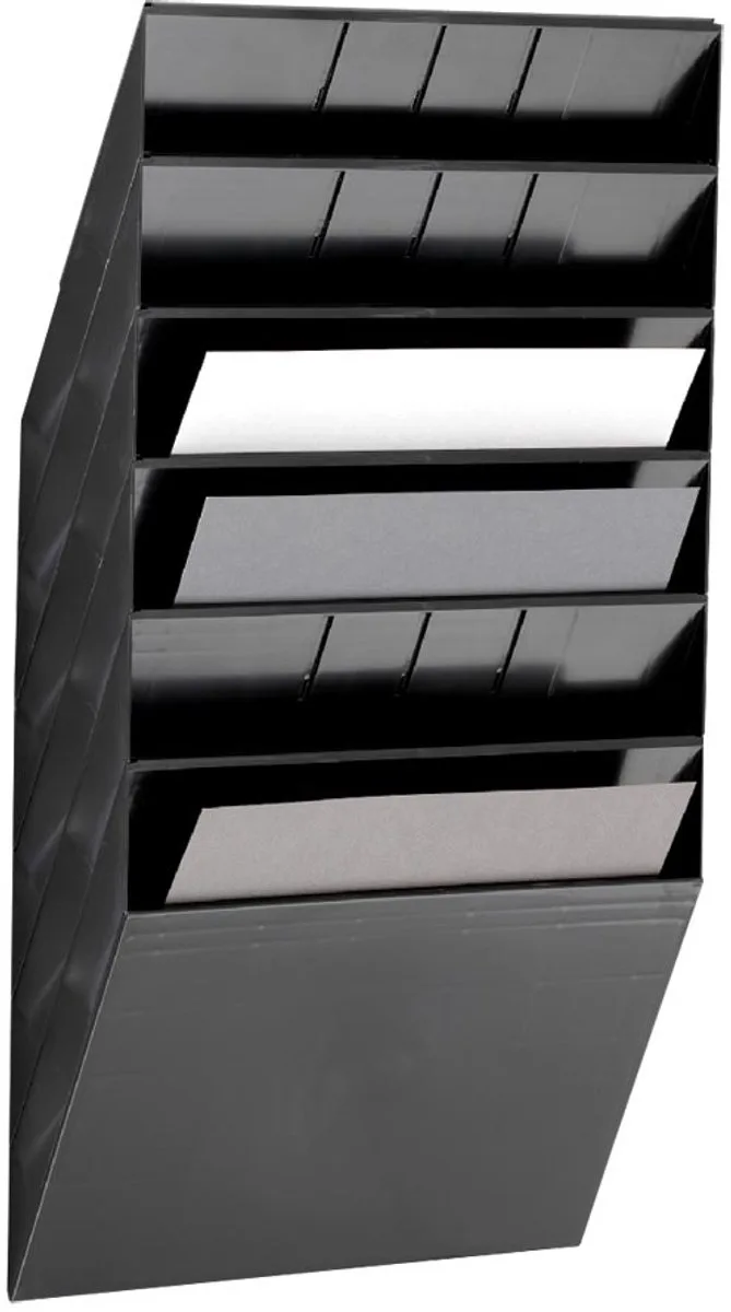 folderhouder Flexiboxx 6, 6 vakken, A4, liggend von Durable in Schwarz – Produktfoto