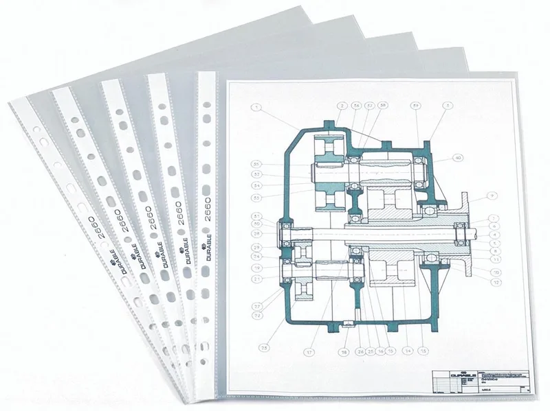 geperforeerde showtas, ft A4, 11-gaats perforatie, 60 micron by Durable – product photo