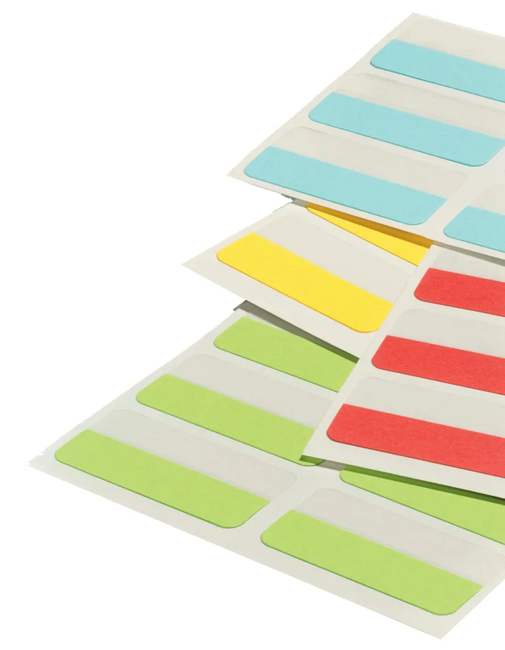 Haftstreifen Quick Tab, aus PET, farbig sortiert fra Durable – produktbillede