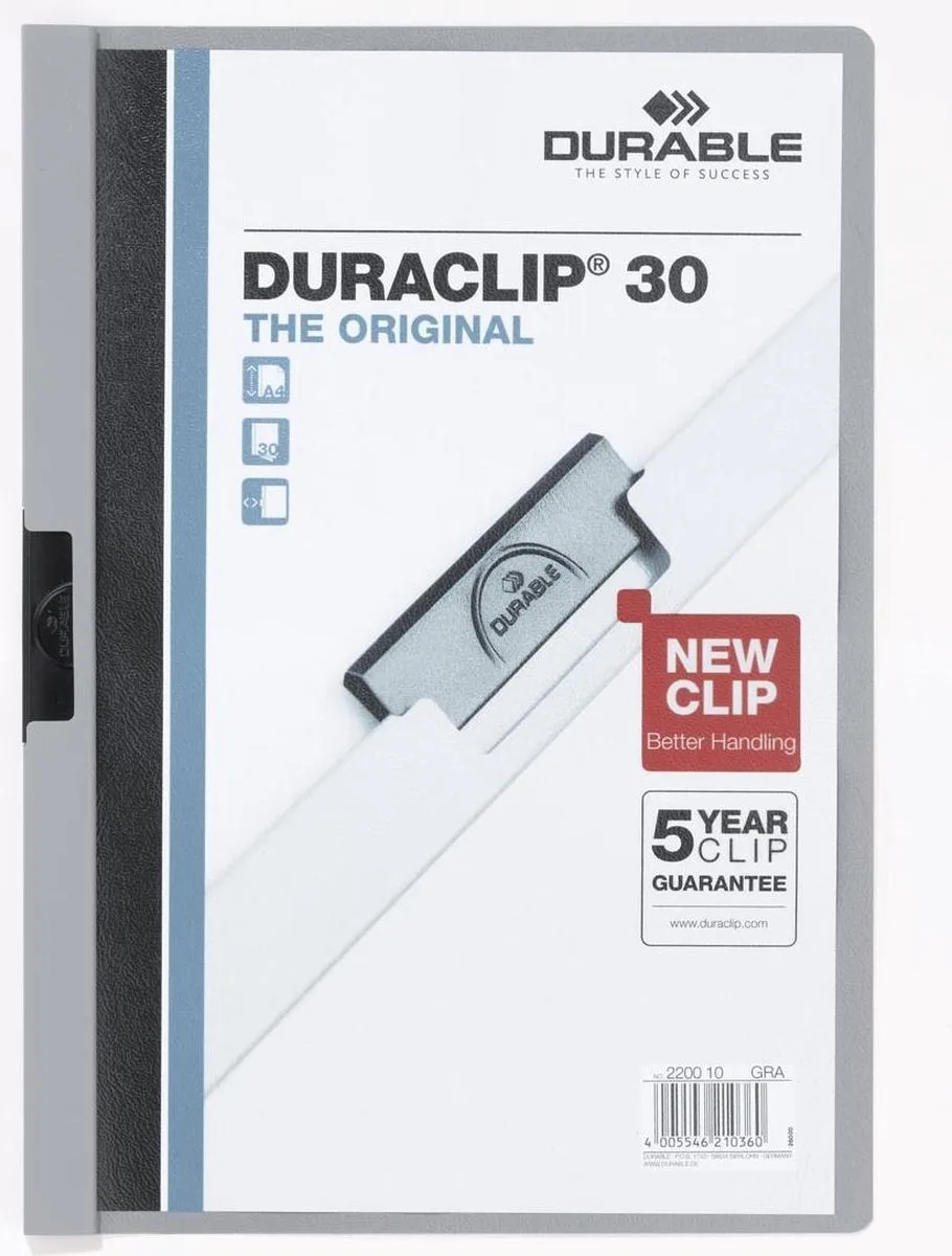 KLEMMAP DURABLE 2200 A4 PL/TR 3MM från Durable i Grå – produktbild