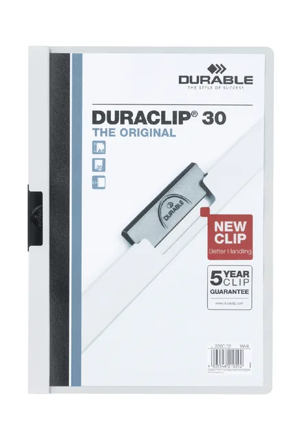 Klemmap Durable Duraclip A4 3mm 30 vellen wit by Durable – product photo
