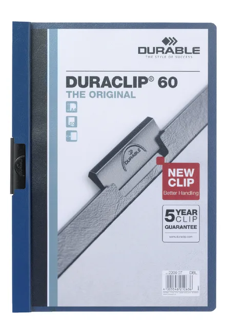 Klemmap Durable Duraclip A4 6mm 60 vellen donkerblauw by Durable – product photo