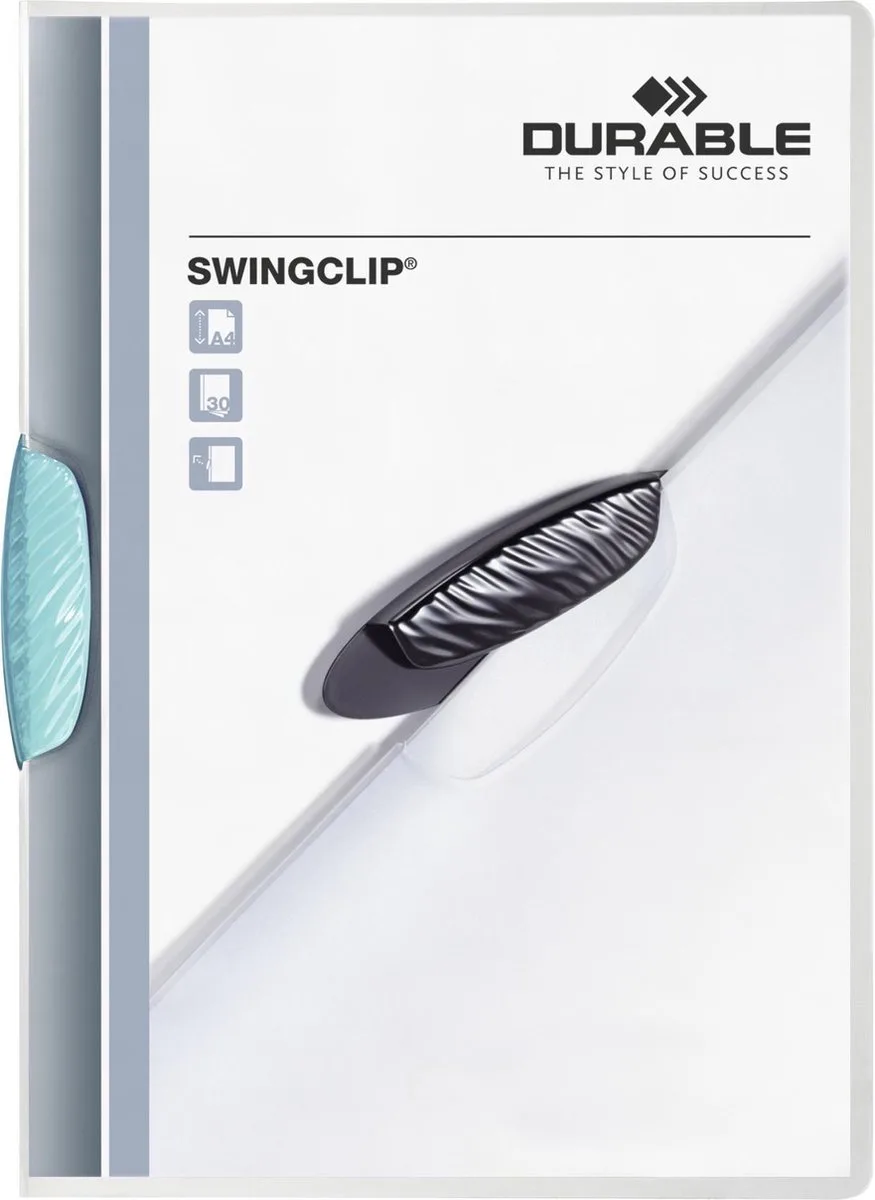klemmap Swingclip transparant lichtblauw von Durable in Blau – Produktfoto