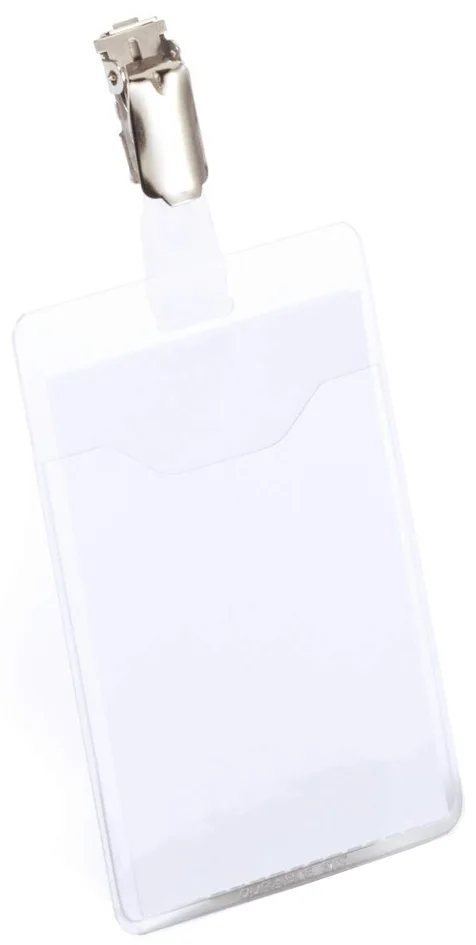 Namensschild, Hochformat, mit Clip, transparent fra Durable – produktbillede