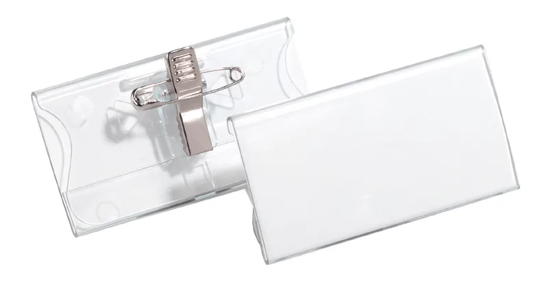 Namensschild, mit Kombiklemme, aus Acryl, 75 x 40 mm by Durable – product photo