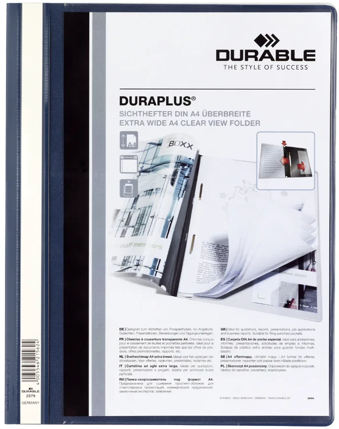 Schnellhefter DURAPLUS, DIN A4, dunkelblau by Durable – product photo