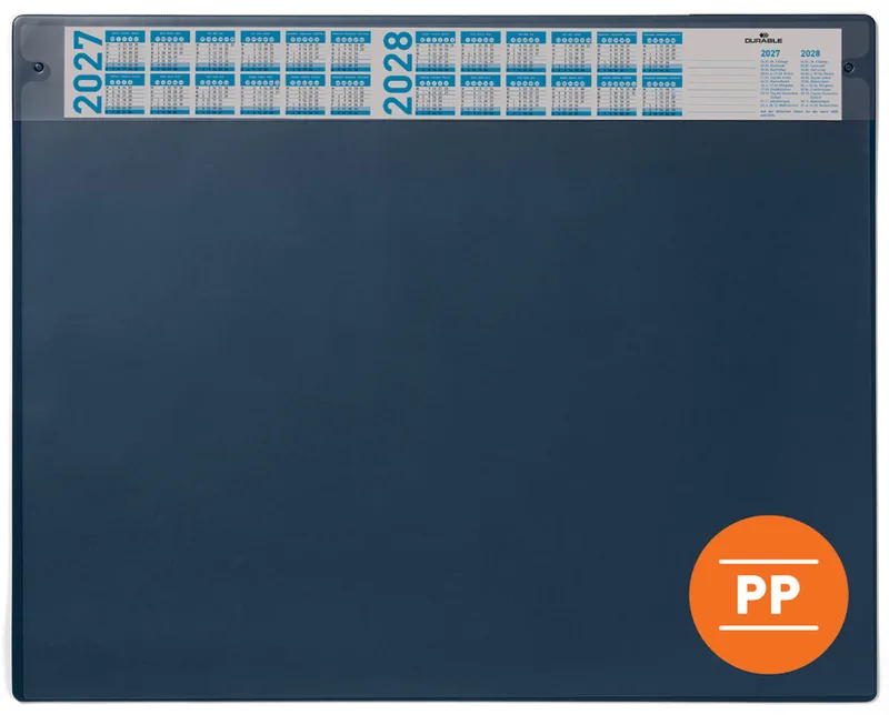 Schreibunterlage mit Jahreskalender, PP, dunkelblau by Durable – product photo