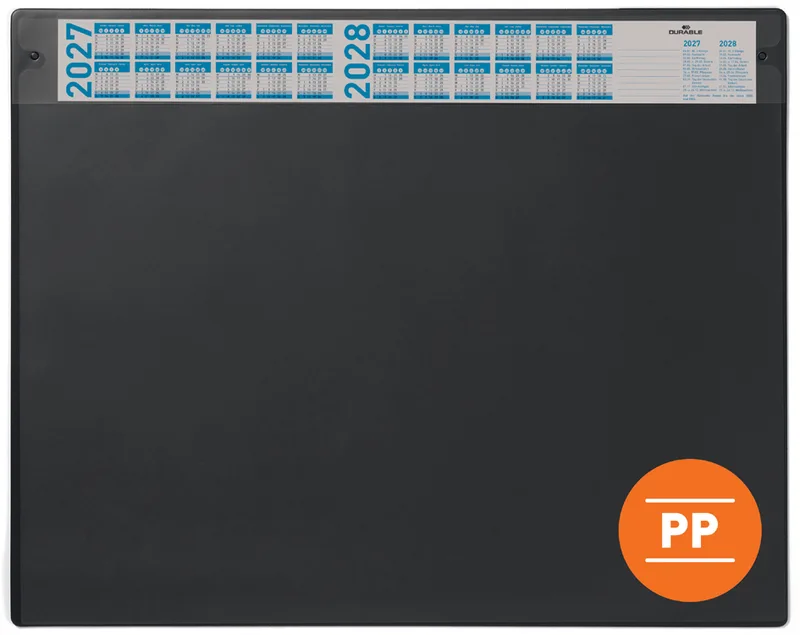 Schreibunterlage mit Jahreskalender, PP, schwarz van Durable – productfoto