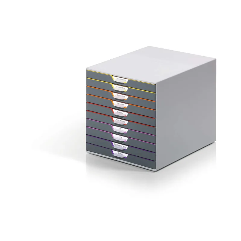 Schubladenbox VARICOLOR 10Fächer Etiketten mehrfbg by Durable – product photo