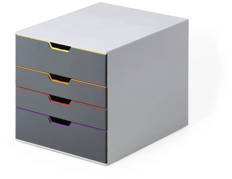 Schubladenbox VARICOLOR 4 Fächer Etiketten mehrfbg by Durable – product photo