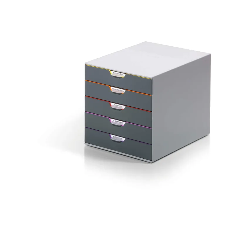 Schubladenbox VARICOLOR 5 Fächer Etiketten mehrfbg by Durable – product photo