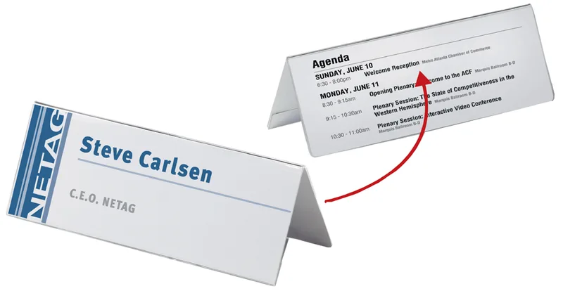 Tisch-Namensschild, Dach-Form, aus Acryl von Durable – Produktfoto