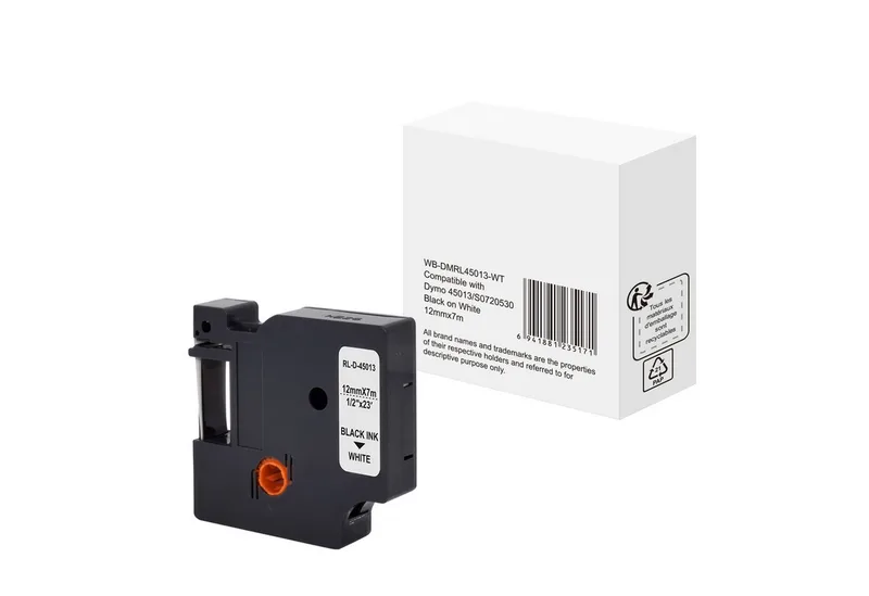 Beschriftungsband Schriftband wie Dymo S0720530 12mmx7m auf weiß by DYMO in Black – product photo