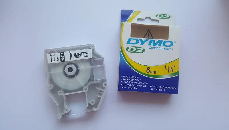 D2-labeltape, 6 mm x 10 m by DYMO in White – product photo