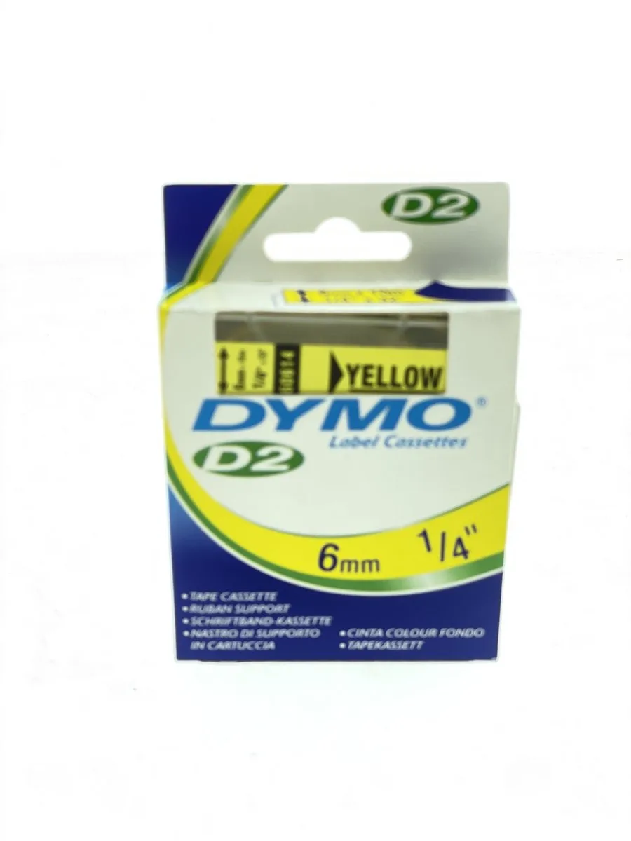 D2 Tape 6 mm x 10 m van DYMO in Geel – productfoto