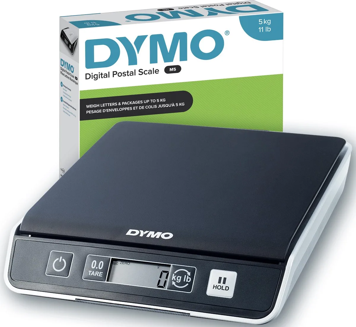 digitale postweegschalen | tot 5 kg capaciteit | 20 cm x 20 cm pakket- en verzendweegschaal von DYMO in 5 kg – Produktfoto