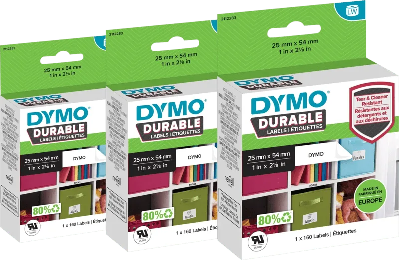 Duurzame LabelWriter Etiket 25x54mm 160 stuks 3-pack från DYMO – produktbild