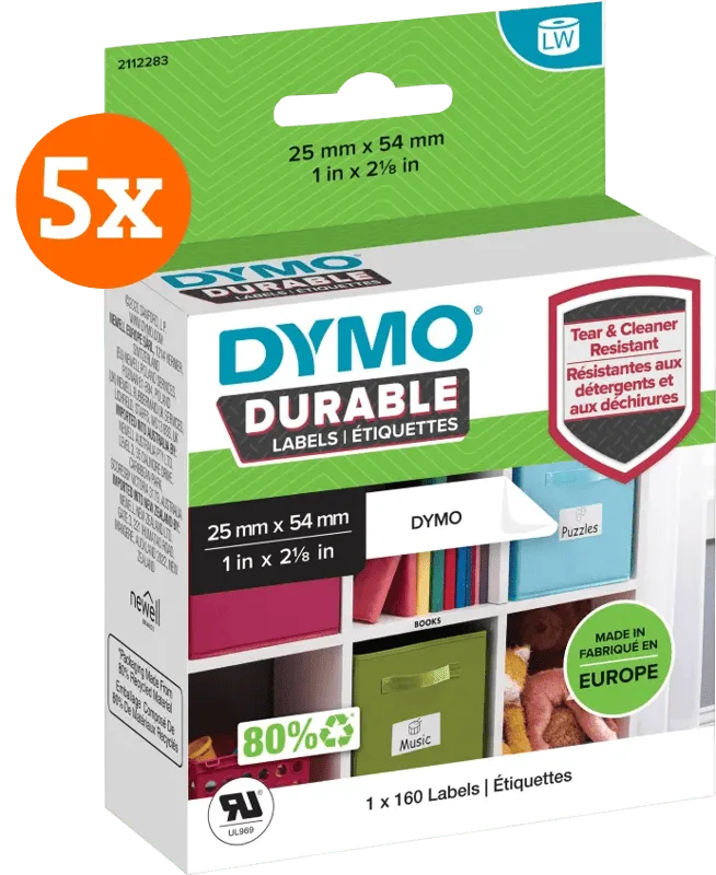 Duurzame LabelWriter Etiket 25x54mm 160 stuks 5-pack de DYMO – photo produit
