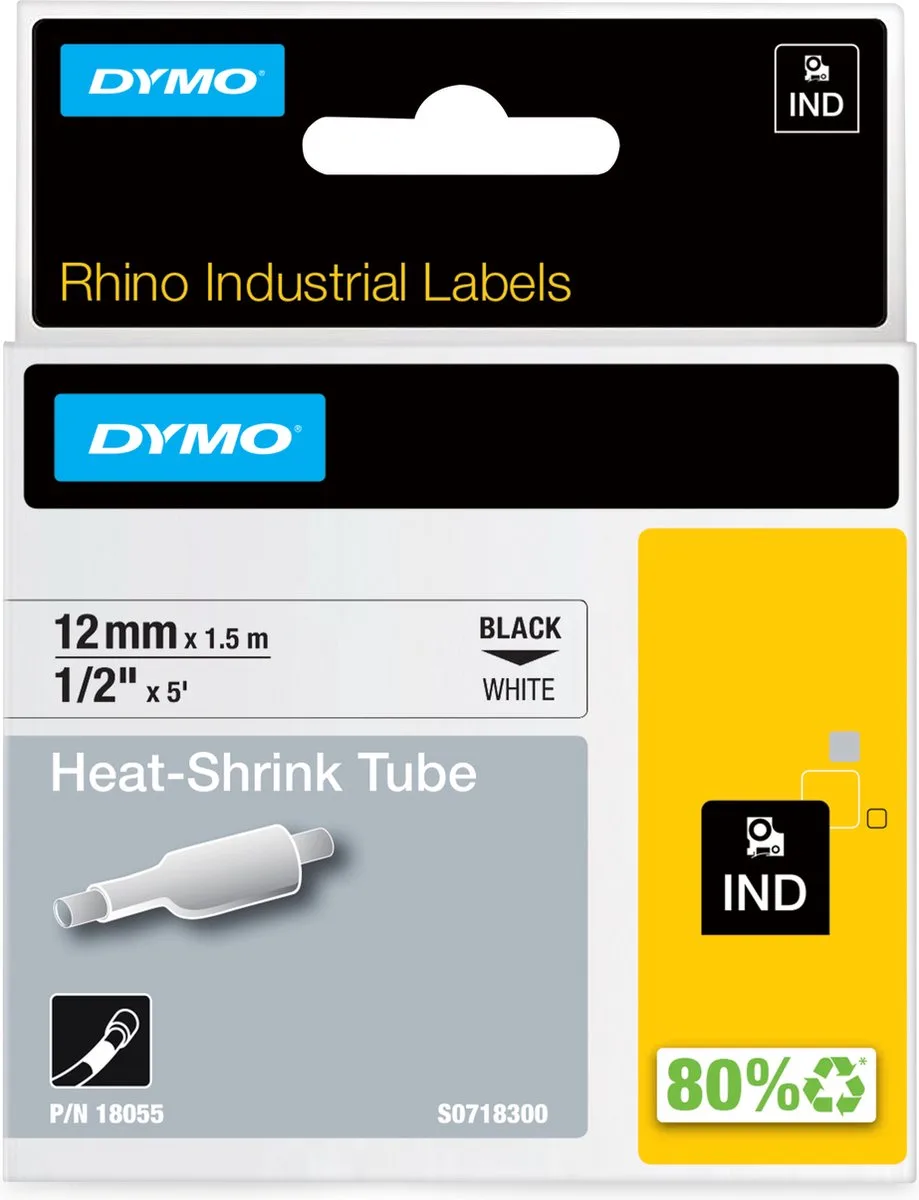 DYMO 18055 labelprinter-tape de DYMO en Zwart op wit – photo produit