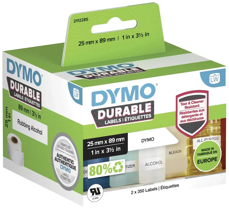 DYMO 2112285 Etiketten Rolle 89 x 25 mm Polypropylen-Folie Weiß 700 St. Permanent haftend Universal-Etiketten, Adress-Etiketten de DYMO – photo produit