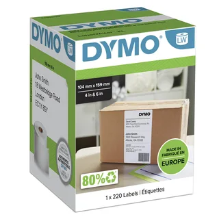Etiket Dymo LabelWriter 5XL verzendlabel 104x159mm 1 rol á 220 stuks wit van DYMO – productfoto 1 van 3