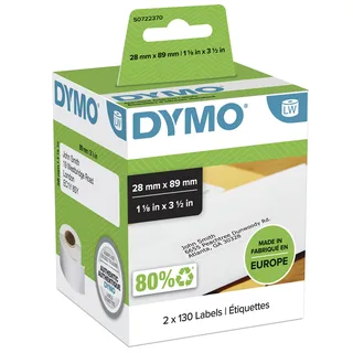 Etiket Dymo LabelWriter adressering 28x89mm 2 rollen á 130 stuks wit de DYMO – photo produit 1 sur 2