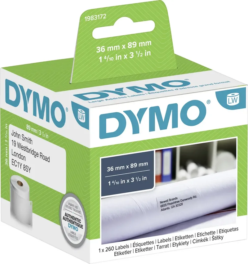 Etiket Dymo LabelWriter adressering 36x89mm 1 rol á 260 stuks wit de DYMO – photo produit 3 sur 3
