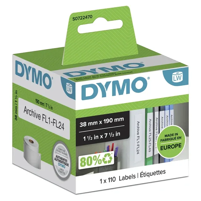 Etiket dymo labelwriter multif 38x190 wit | 6 stuks by DYMO – product photo
